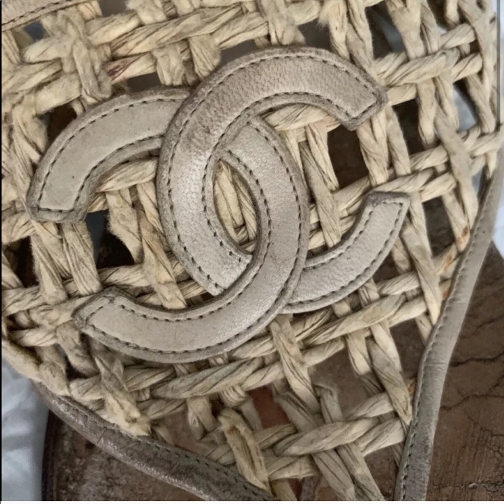 Chanel Straw Sandals